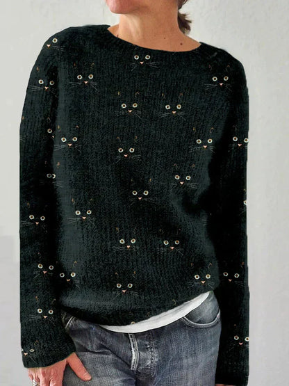 Sudadera de punto estampada cálida