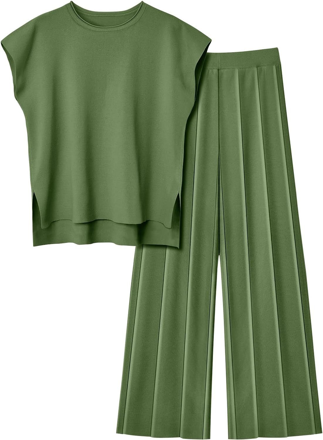Pantalón Plisado y Top Sin Mangas Conjunto Femenino