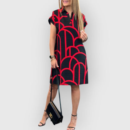 Vestido Mujer Sencillo Cuello Polo Blanco