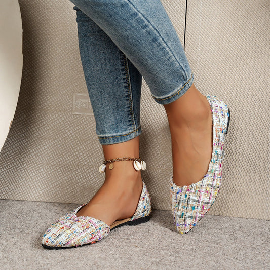 Zapatillas Mujer Punteras Finas Tejido Colorido - Vestiria