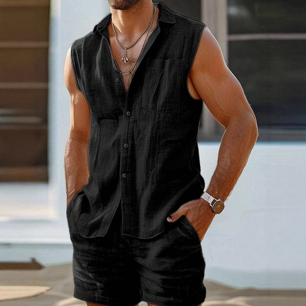 Chaleco Lino Hombre Verano Ligero