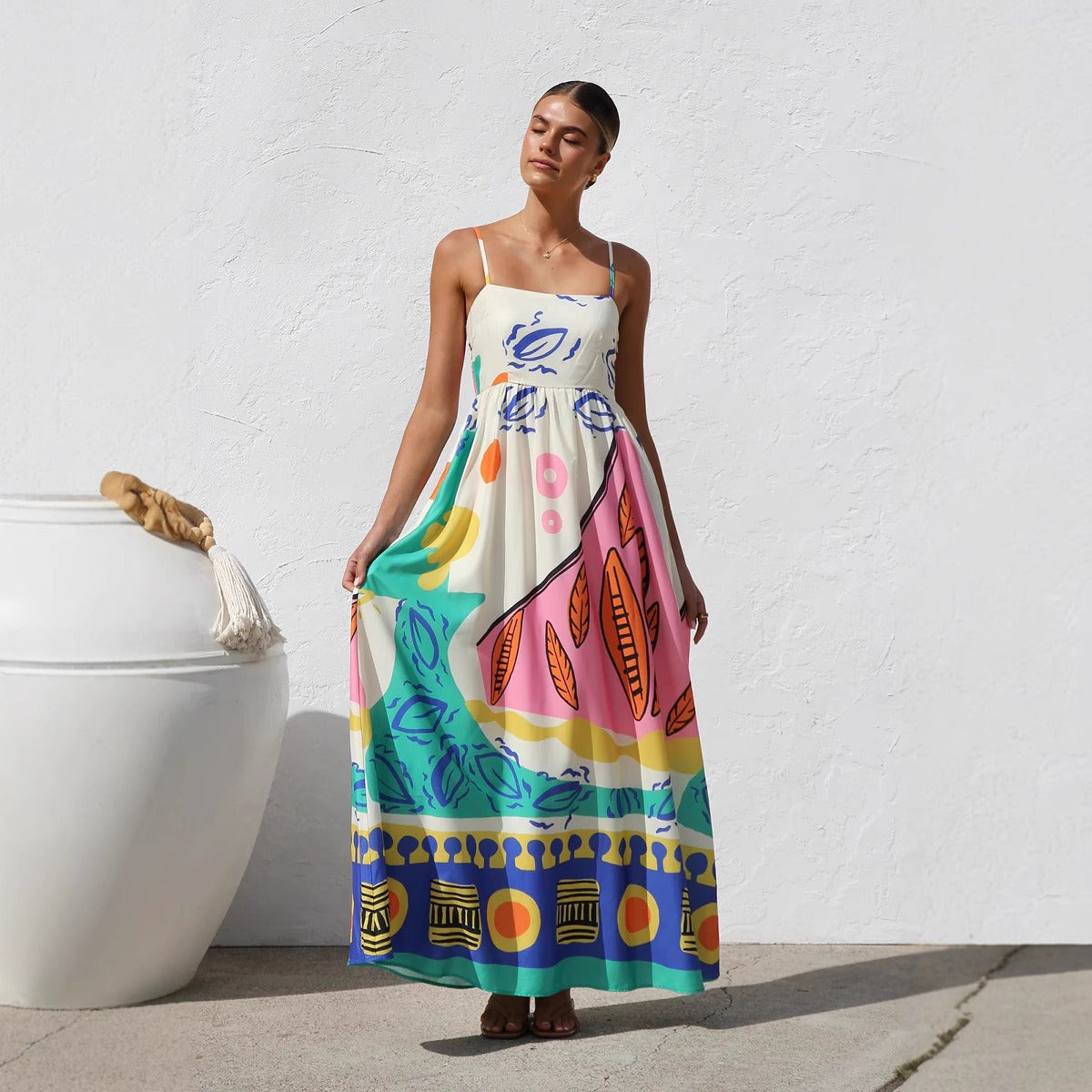 Vestido Mujer Estampado Largo y Ligero - Vestiria