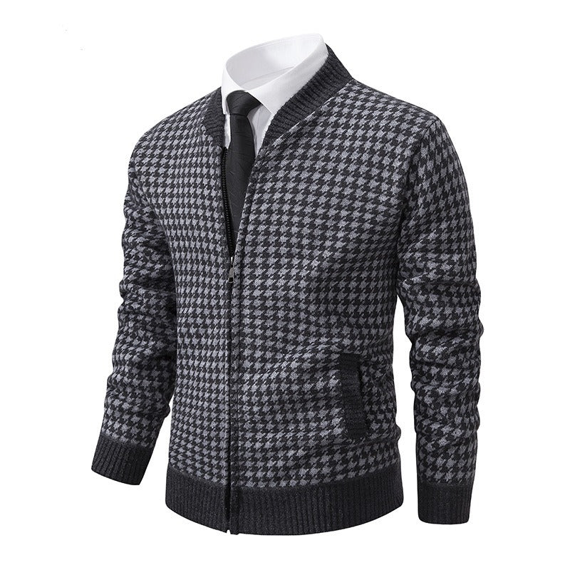 Cárdigan Hombre Cremallera Estampado Clásico Moderno