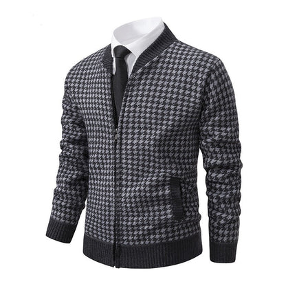 Cárdigan Hombre Cremallera Estampado Clásico Moderno