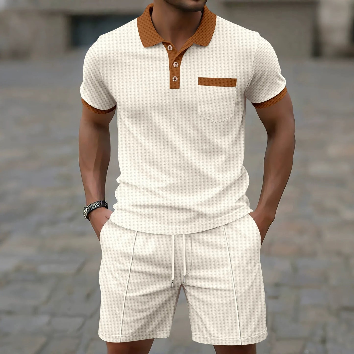 Polo y Shorts Hombre Clásico Deportivo