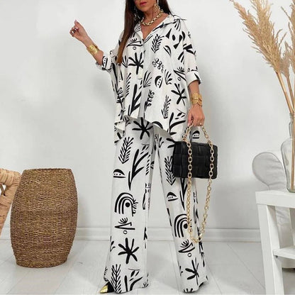 Conjunto Mujer Estampado Cómodo Manga Larga - Vestiria