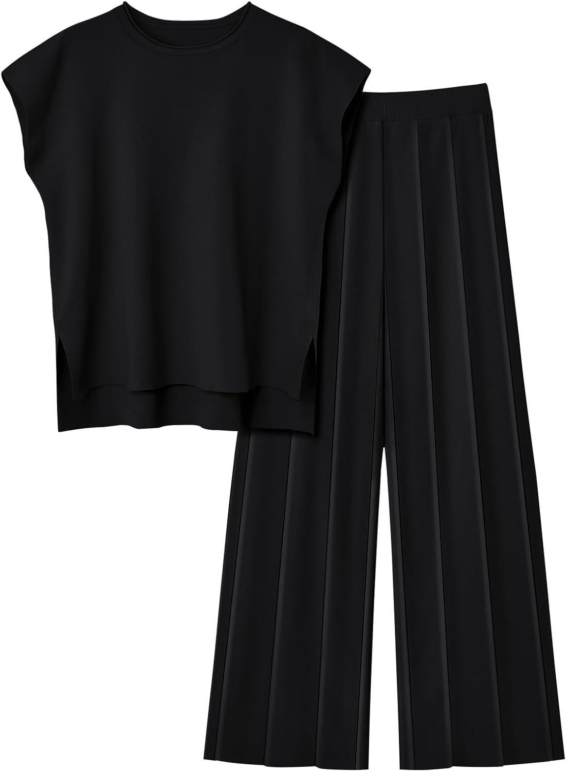 Pantalón Plisado y Top Sin Mangas Conjunto Femenino