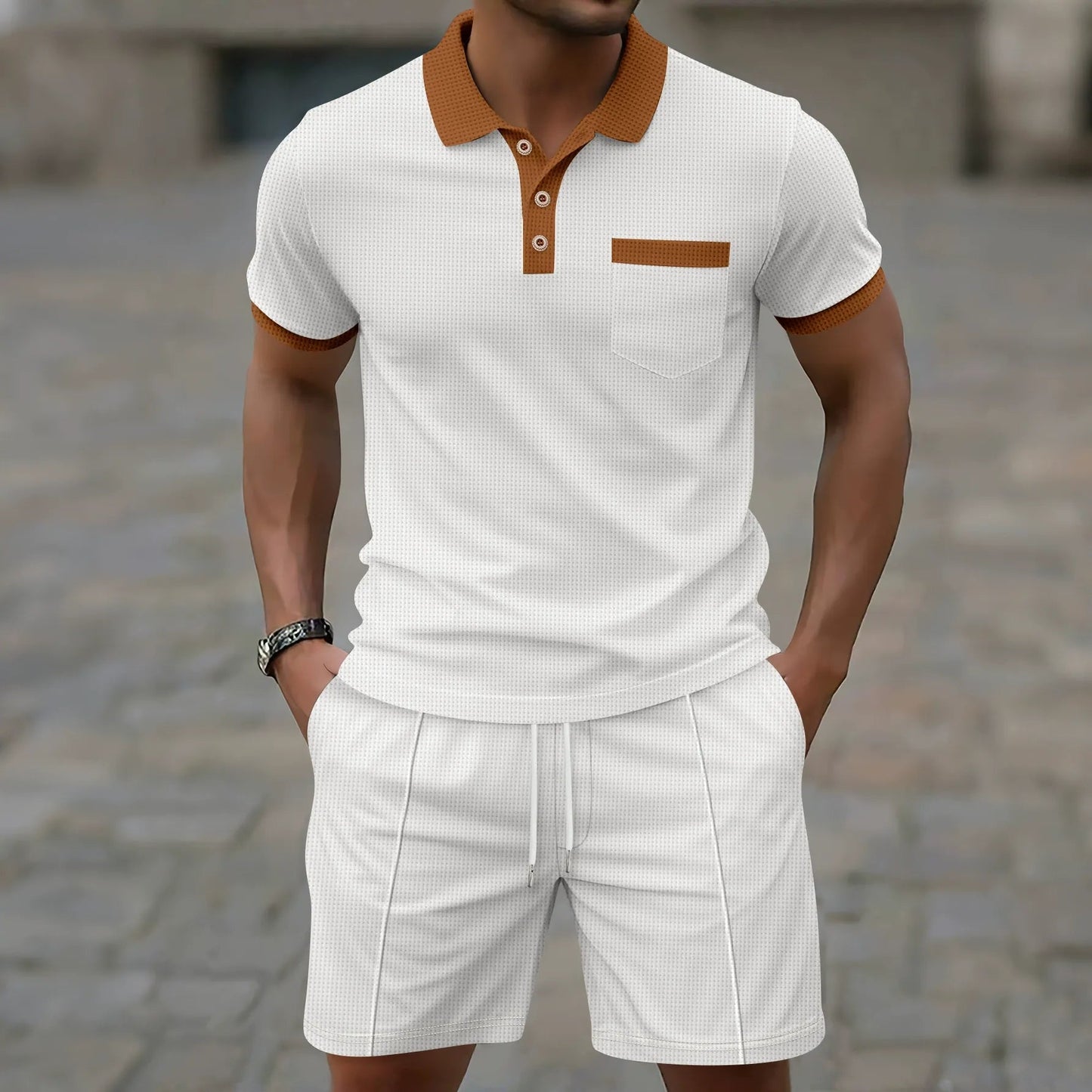 Polo y Shorts Hombre Clásico Deportivo
