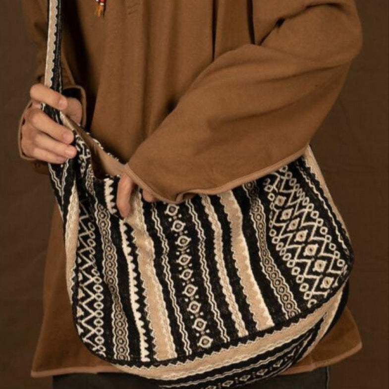 Bolso bandolera tejido étnico estilo bohemio - Vestiria