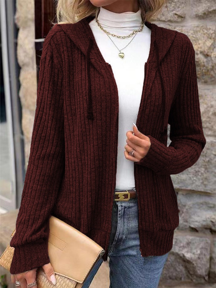 Cárdigan de Punto Cremallera Elegante Mujer