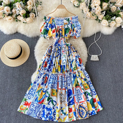 Vestido Boho Elegante Hombros al Descubierto - Vestiria