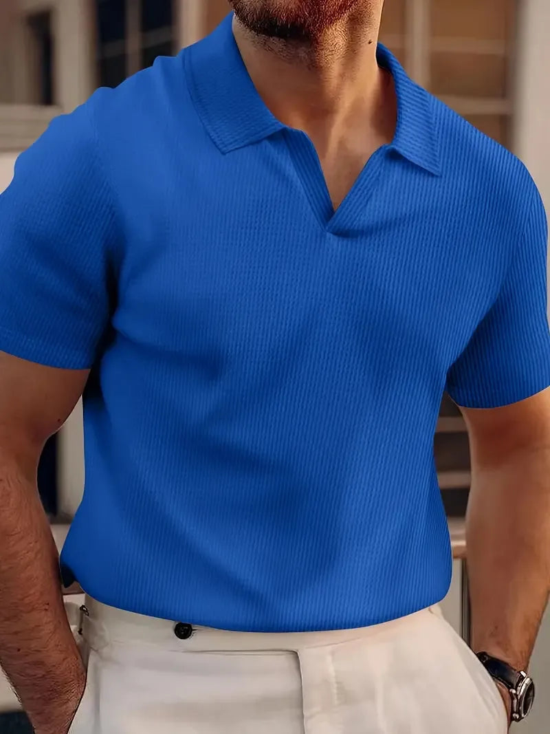 Polo Hombre Moderno Cuello Redondo Slim Fit