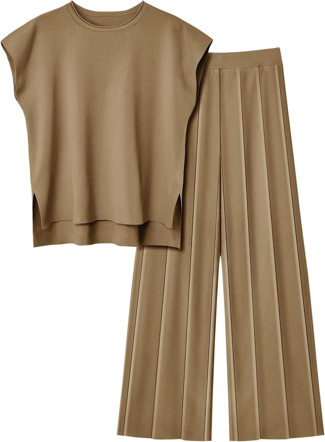 Pantalón Plisado y Top Sin Mangas Conjunto Femenino