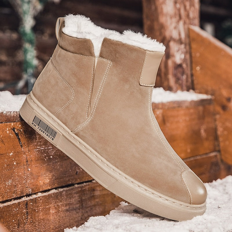 Botas de invierno para hombre en cuero con forro polar - Vestiria