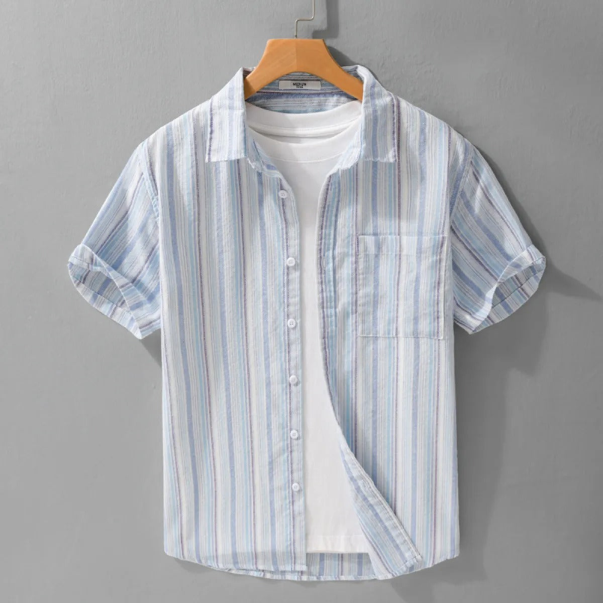 Camisa Hombre Lino Rayas Verano - Vestiria
