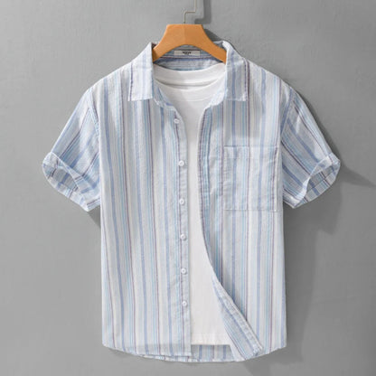 Camisa Hombre Lino Rayas Verano - Vestiria