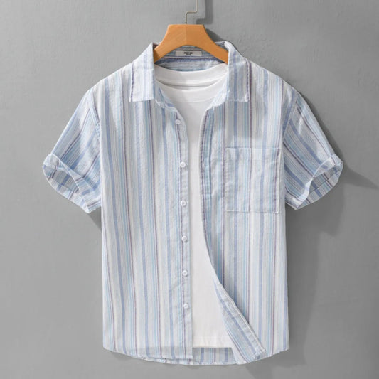 Camisa Hombre Lino Rayas Verano - Vestiria