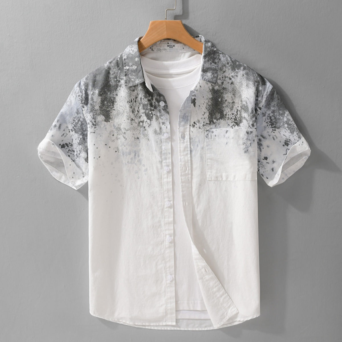Camisa Hombre Algodón Estampado Casual Jeans