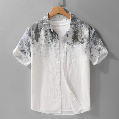 Camisa Hombre Algodón Estampado Casual Jeans