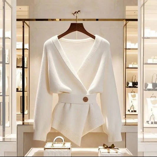 Jersey Mujer Cruzado Cinturón Elegante Estilo Chic - Vestiria