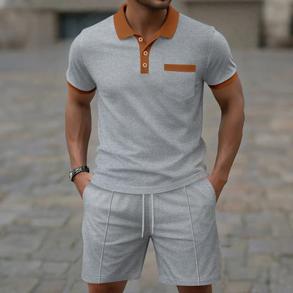 Conjunto Hombre Polo Clásico Elegante Azul - Vestiria