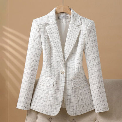 Chaqueta Mujer Estilo Cuadriculado Elegante