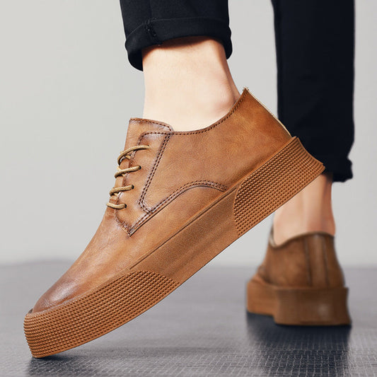 Zapatos Hombre Plataforma Cuero Sintético Casual - Vestiria