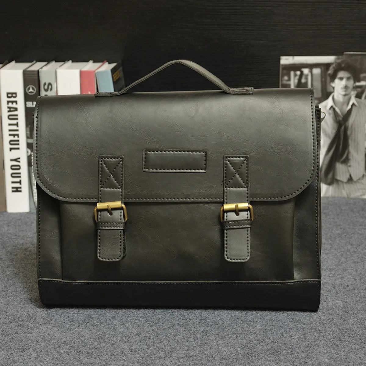 Bolso Hombre Piel Sintética Clásico - Vestiria