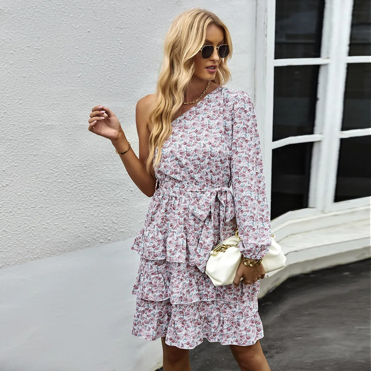 Vestido Florado Mujer Manga Larga Estilo Boho - Vestiria