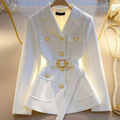 Chaquetón Mujer Cinturón Bolsillos Elegante