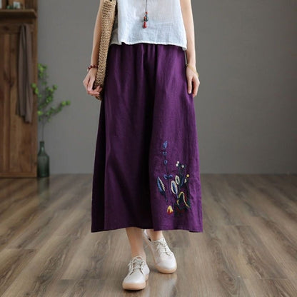 Falda Midi Mujer Floral Elástica y Elegante