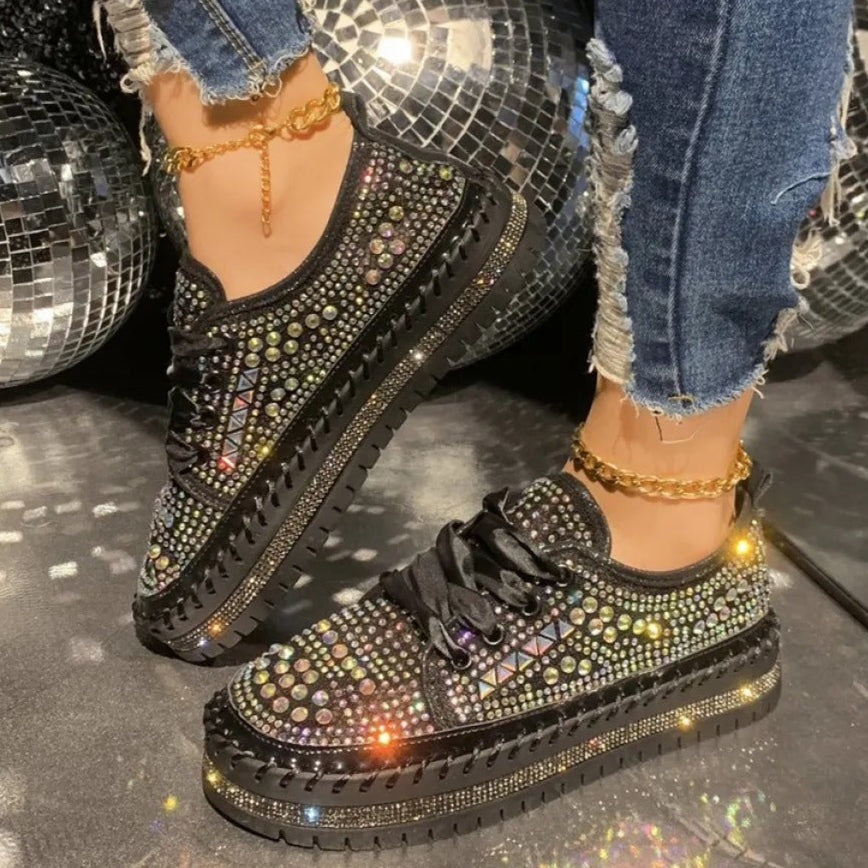 Zapatillas Mujer Plataforma Brillantes Originales - Vestiria