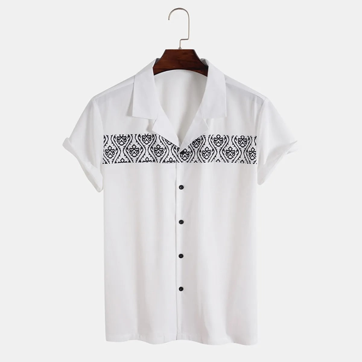 Camisa Hombre Verano Estampado Geométrico