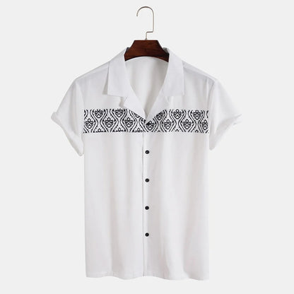 Camisa Hombre Verano Estampado Geométrico