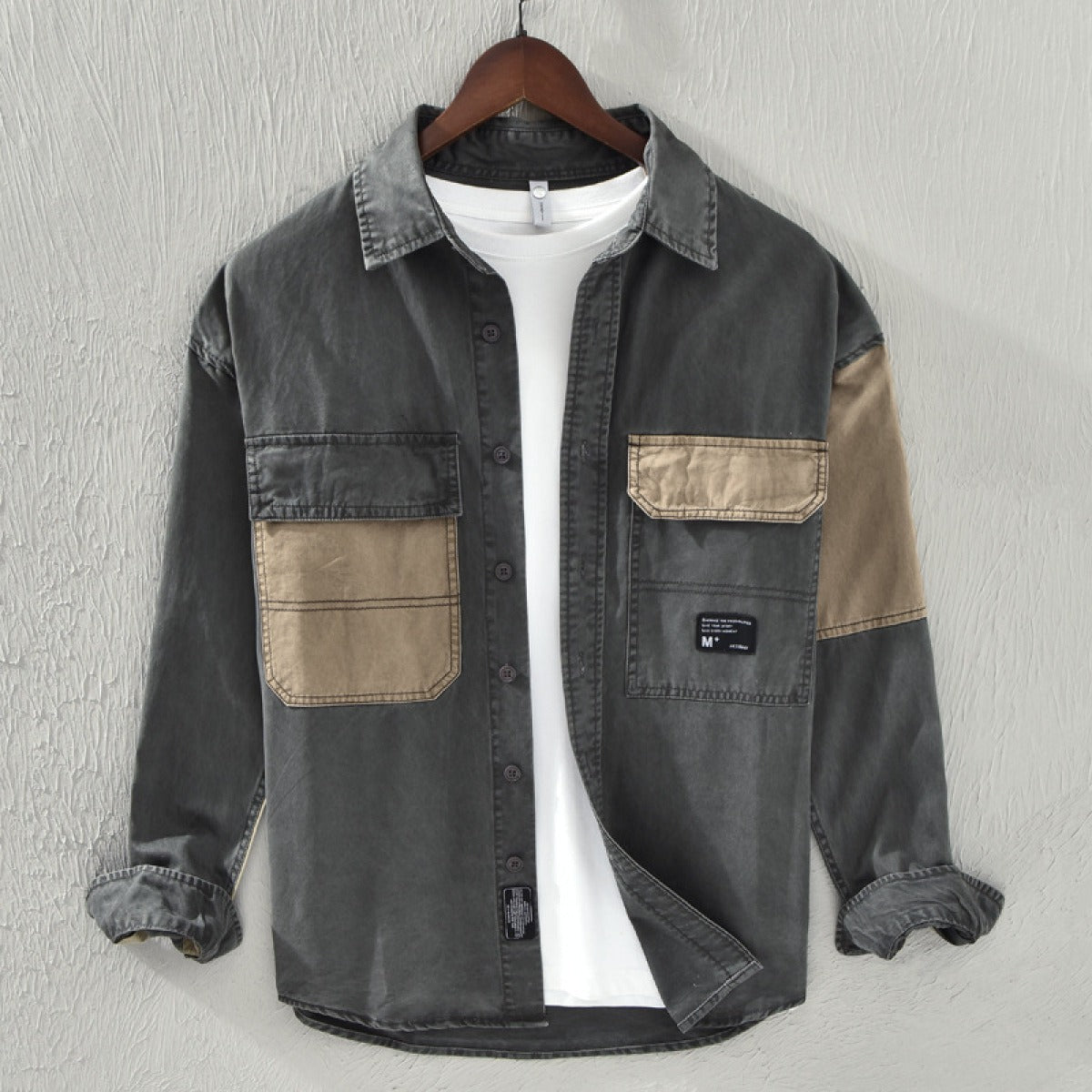 Chaquetón Hombre Algodón Bicolor Casual - Vestiria