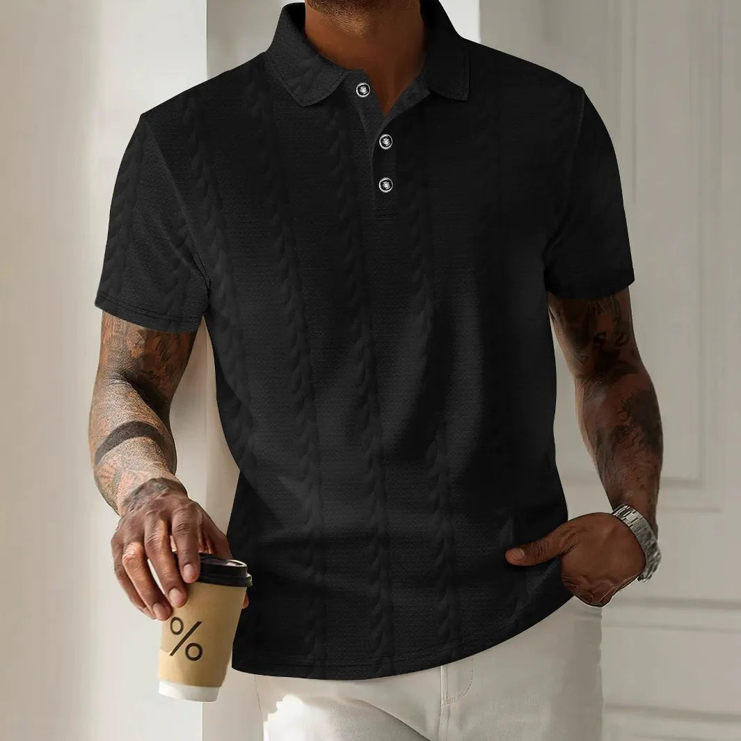 Polo Hombre Clásico Jacquard Elegante - Vestiria