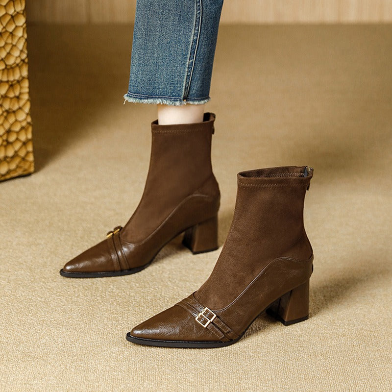 Botas Mujer Tacón Alto Elásticas Elegantes - Vestiria