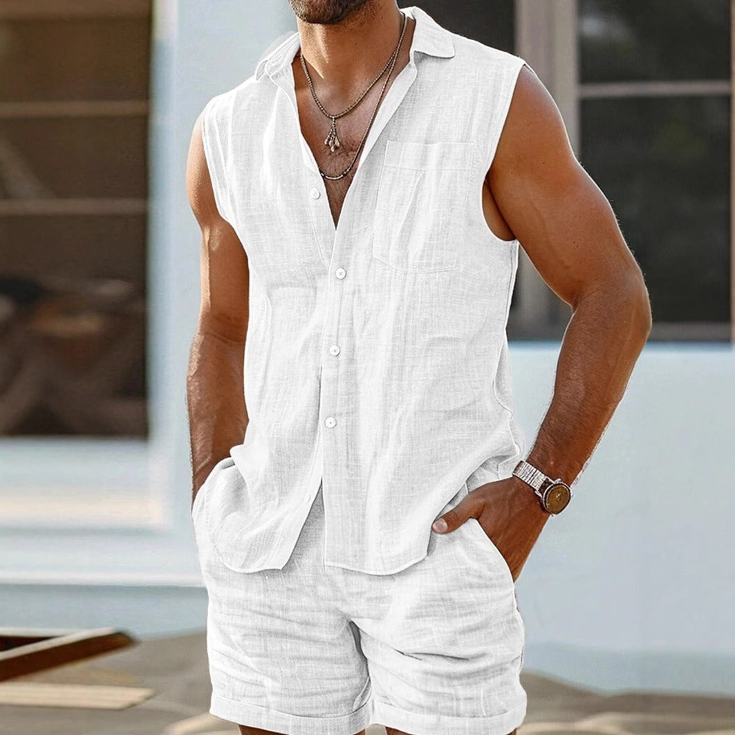 Chaleco Lino Hombre Verano Ligero