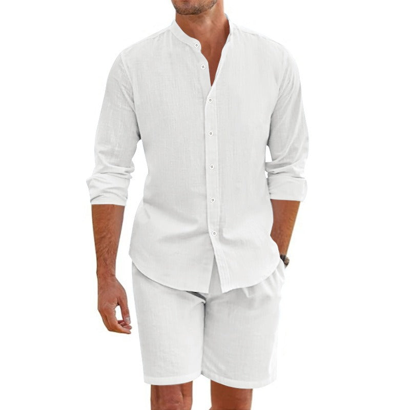 Chaqueta Hombre Lino Cuello Mao Elegante