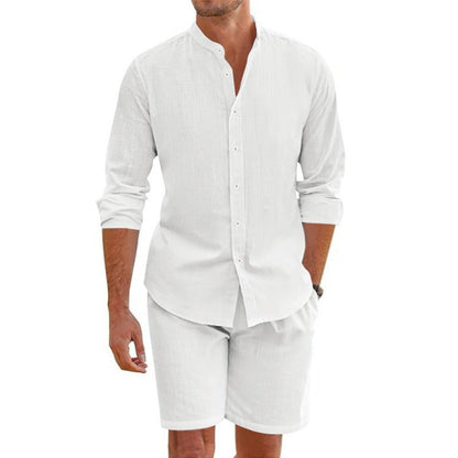 Chaqueta Hombre Lino Cuello Mao Elegante