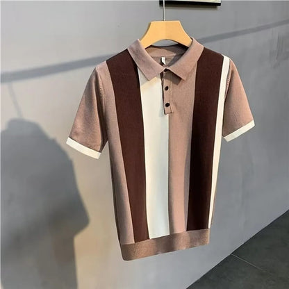 Polo Hombre Clásico Rayas Verticales Estilo Vintage