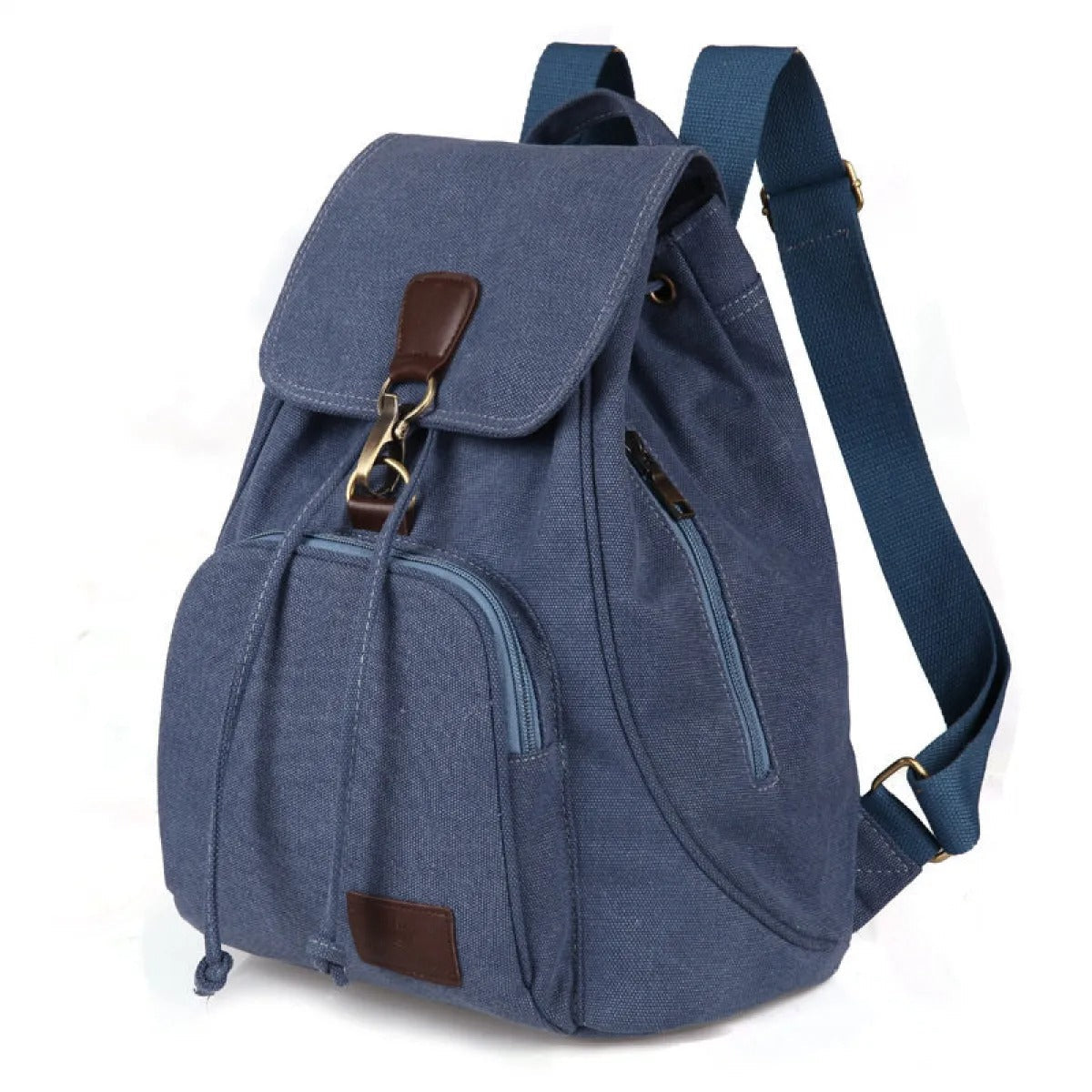 Mochila Mujer Lona Vintage con Bolsillos Laterales