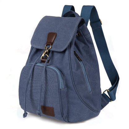 Mochila Mujer Lona Vintage con Bolsillos Laterales