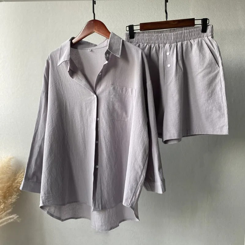Vestido Lino Algodón Holgado Casual Mujer