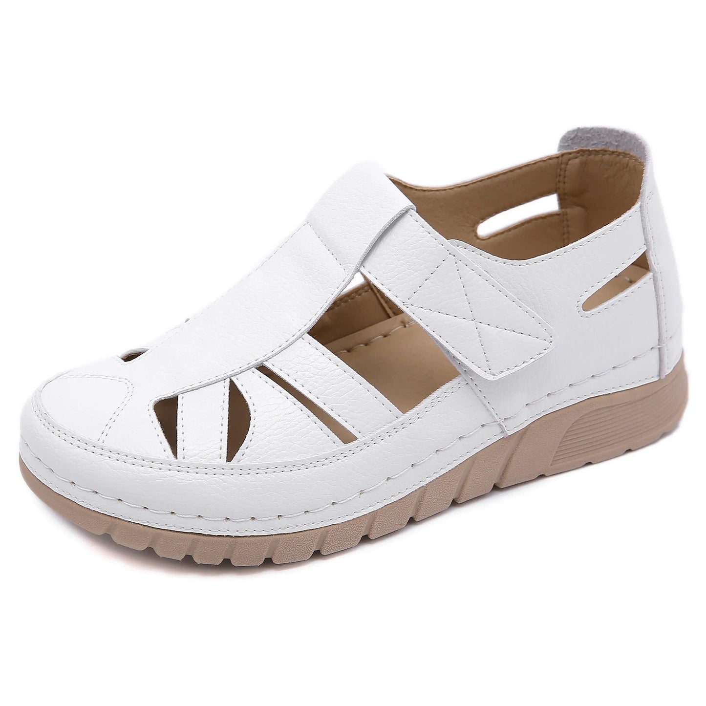 Sandalias de cuero cómodas para mujer
