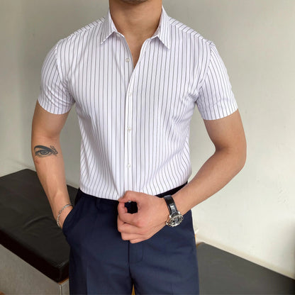 Camisa Hombre Rayas Estrecha Elegante