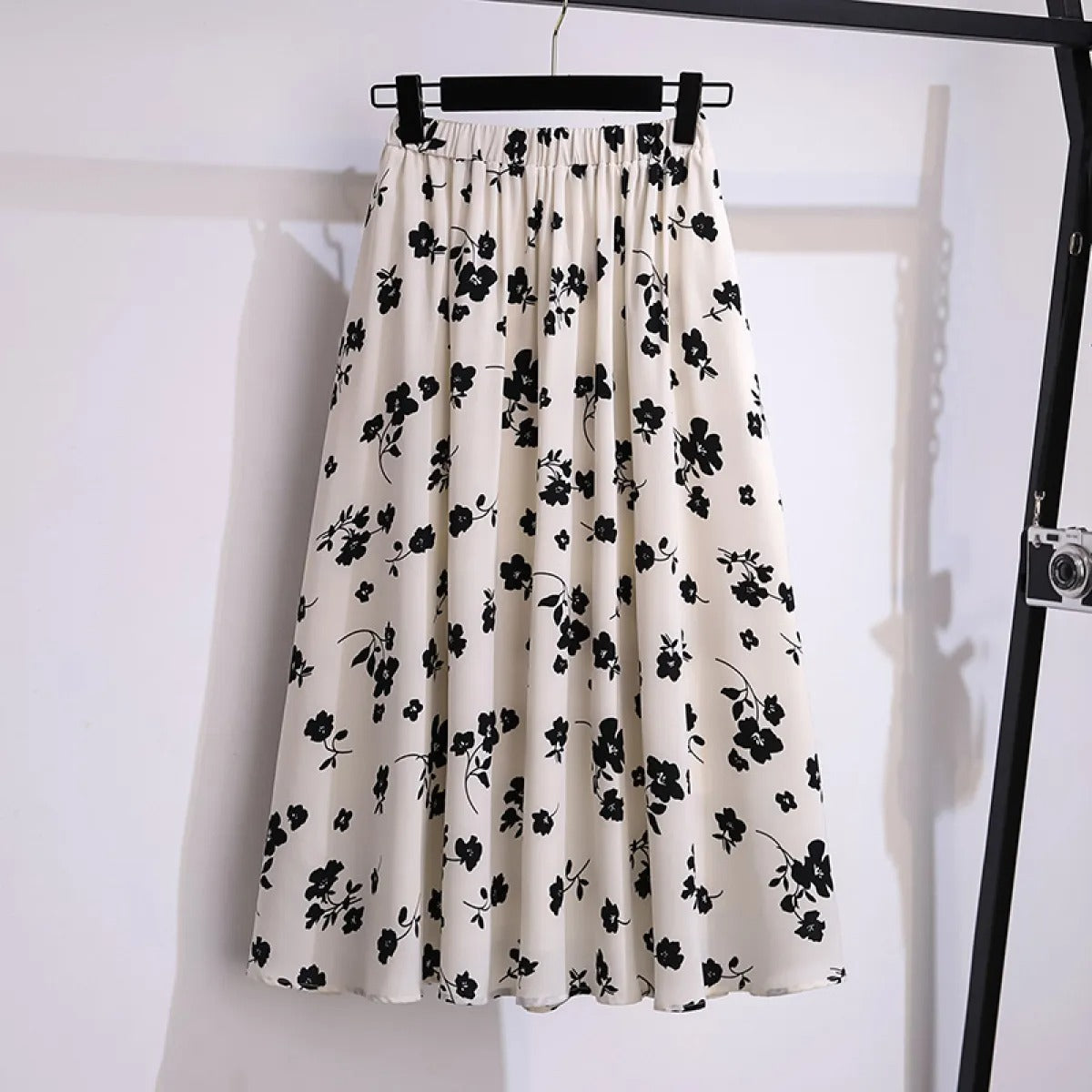 Falda Midi Mujer Estampado Florado Suave - Vestiria