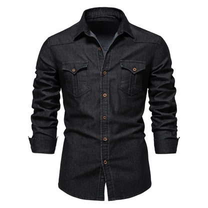 Camisa cowboy manga larga hombre casual - Vestiria