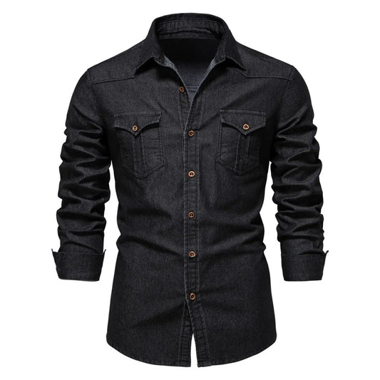 Camisa cowboy manga larga hombre casual - Vestiria