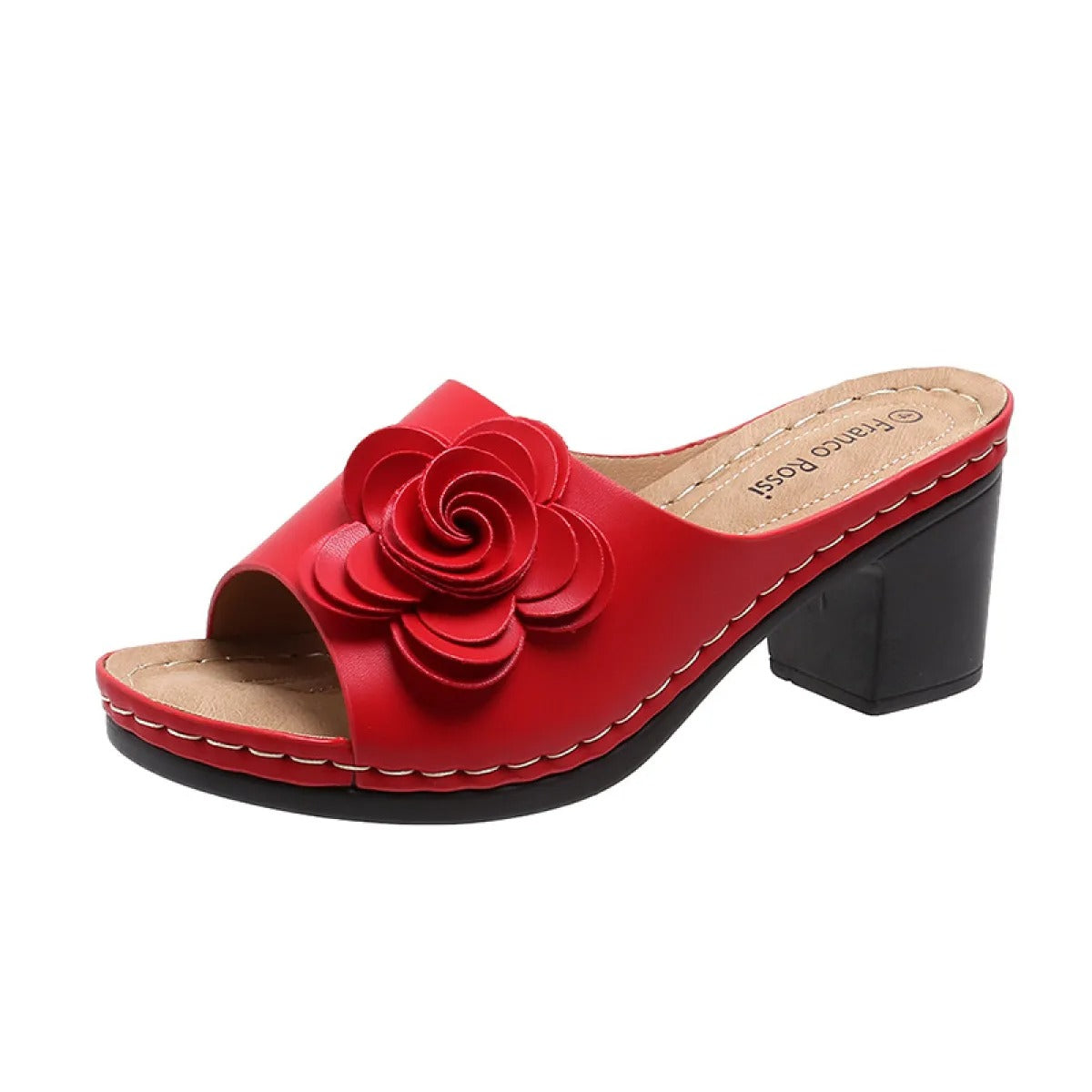 Sandalias Mujer Tacón Alto con Flor Elegantes